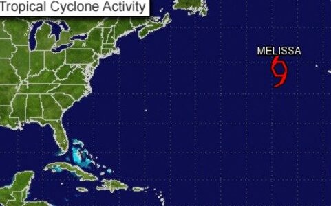 tropical storm melissa weakening in the atlantic (1)