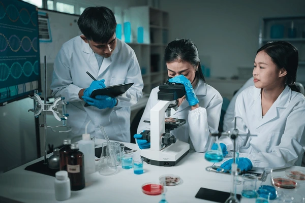 laboratory microscope research scientists working 600nw 2633106761