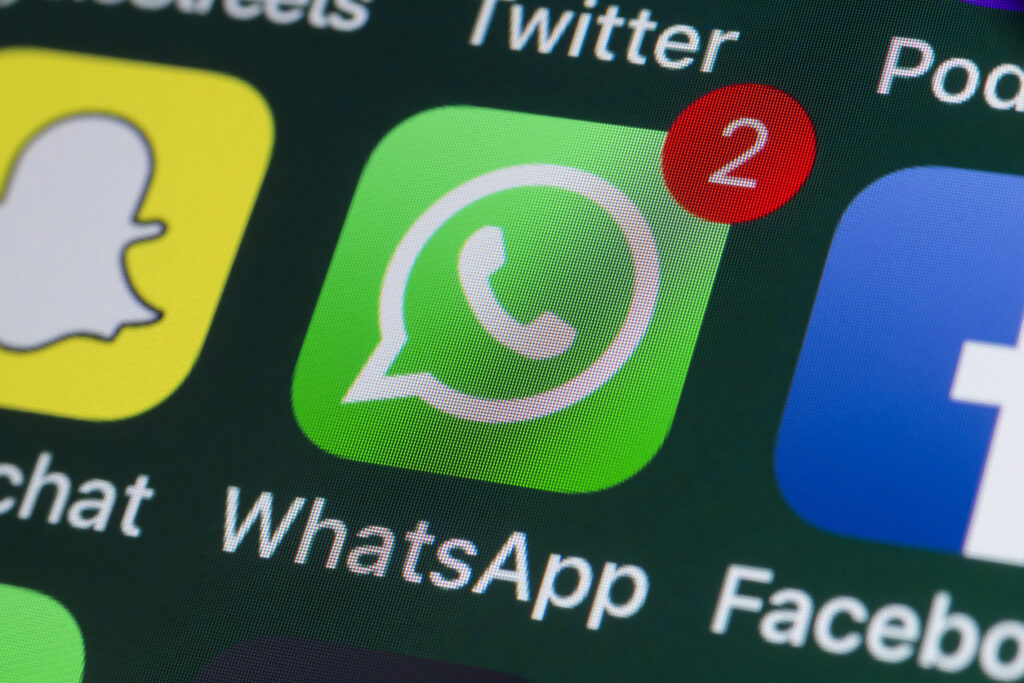 whatsapp, facebook, snapchat and other phone apps on iphone screen
