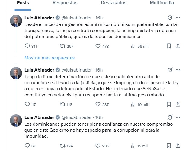 post de abinader en x