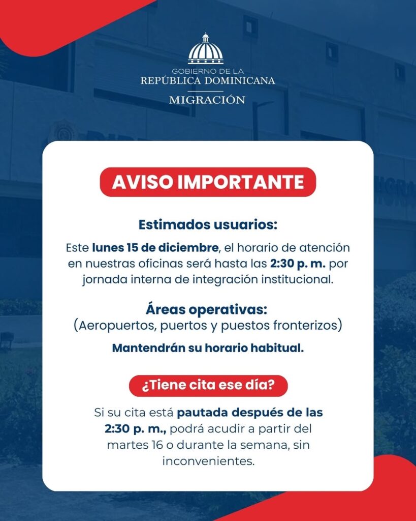 ¡aviso importante! 🚨estimados usuarios, este lunes 15 de diciembre, nuestro horario de atención