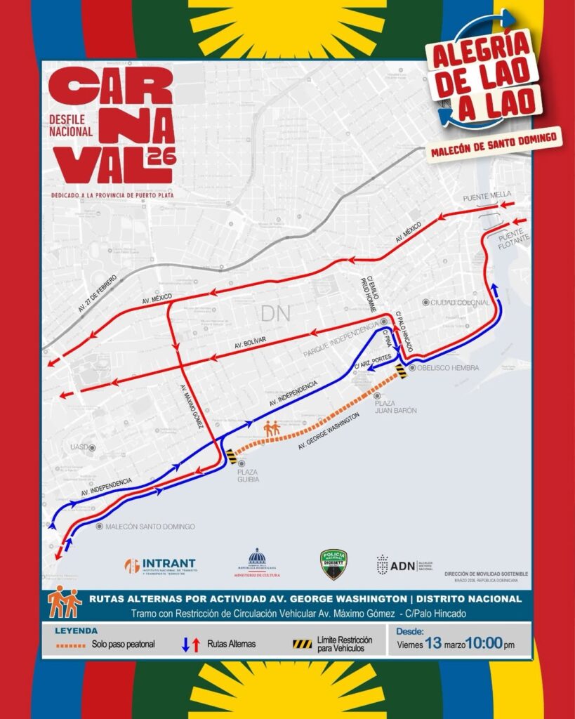 con motivo del desfile nacional de carnaval 2026, compartimos las rutas alternas habilitadas par (2)
